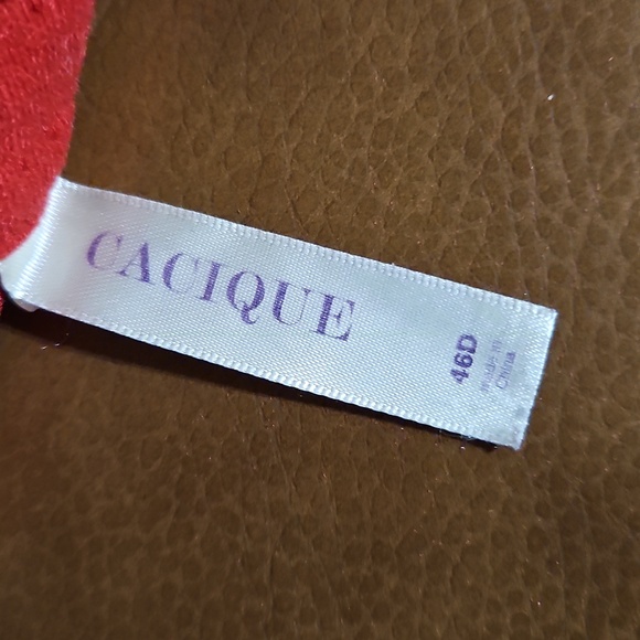 Cacique Lane Bryant Lightly Lined Full Coverage T-Shirt Underwire Red Black Bra - Picture 3 of 3